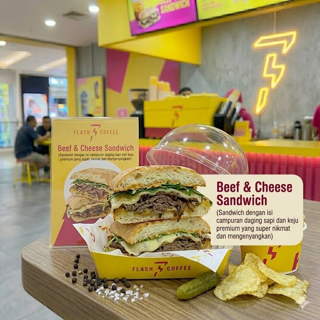 Beef & Cheese Sandwich Flash Coffee